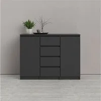 Home affaire Kommode Naia, Sideboard, 4 Schubladen, 2 Türen, Aufbewahrung, grifflose Front, Mit Einlegeböden, modern, skandinavisches Design, in mehrere Farben