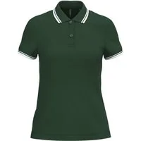Kariban Poloshirt Polohemd für Damen mit kurzen Ärmeln und kontrastfarbenen Pa