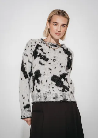 Jane Lushka - Jacquard print pullover 2372 ecru moro - Gr. - S