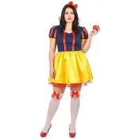 JADEO Kostüm Schneewittchen Kostüm Plus Size für Damen gelb blau