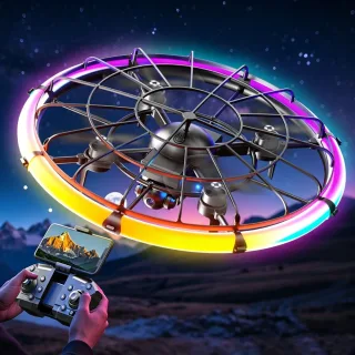 JJRC H145 UFO Crash-Resistant WiFi FPV with HD Camera Electrically Adjustable RGB Streamer Light Bar Brushless 2.4G 4CH