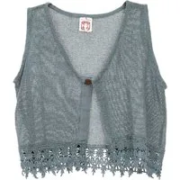 Guru-Shop T-Shirt Natürliches Boho Style Top, offenes Top, Weste.. Festival, Ethno Style, alternative Bekleidung