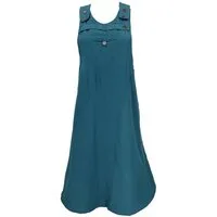 Guru-Shop Minirock Latzrock, Trägerkleid, Hippierock - petrol alternative Bekleidung