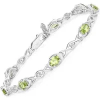 Vira Jewels Armband 925-Sterling Silber rhodiniert Glänzend Peridot grün