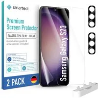smartect Displayschutzfolie TPU Schutzfolie Klar für Samsung Galaxy S23, Set, 2 Stück, (Display + Kamera) Panzerfolie Displayfolie