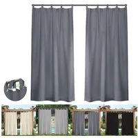 BTTO V&G Vorhang Outdoor Wetterfest 1/2er Set Schlaufengardine Klebriges Tab-Top (2 St), Balkon Gardinen Verdunkelungsvorhänge,Pavillon Strandhaus (1/2 Panele)