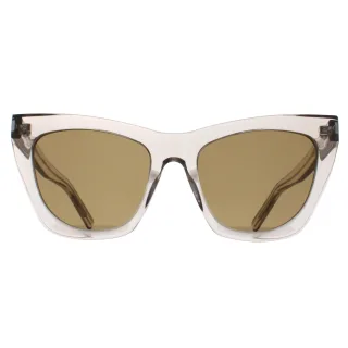 Saint Laurent Cat Eye Damen Transparent Beige Braun SL214 Kate