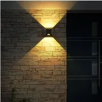 GLOBO LIGHTING LED Außen-Wandleuchte, LED-Leuchtmittel fest verbaut, Warmweiß, Solarlampe Außenwandleuchte LED Wandstrahler