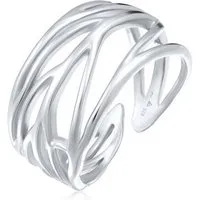 Elli Fingerring Ornament und offene Ringschiene 925 Silber