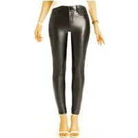 be styled Lederimitathose Röhrenhose vegane skinny low waist Hose Kunstlederhose - Damen - j47k Unifarben