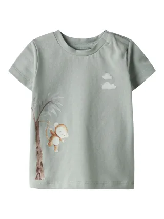 NAME IT - NBMHARRISON SS TOP BOX aqua gray - Gr. - 68