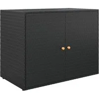 vidaXL Garten-Geräteschrank, Gartenschrank Schwarz 100x55,5x80 cm Poly Rattan