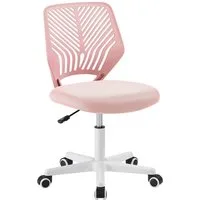 Yaheetech Drehstuhl Höhenverstellbarer Bürostuhl ohne Armlehnen, Schreibtischstuhl mit Netzbezug fürs Arbeitszimmer/Büro/Wohnzimmer