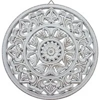 Meinposten Wanddekoobjekt Wandornament weiß shabby Ornament Wanddeko Ø 35 cm oder 45 cm (1 St)