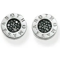 THOMAS SABO Paar Ohrstecker Classic Pavé Schwarz, Classic Pavé Weiß, mit Zirkonia (synth)
