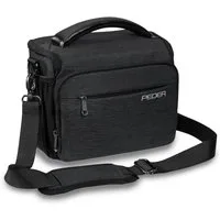 PEDEA Kameratasche NOBLE Fototasche für Spiegelreflexkamera DSLR SLR, Regenschutzhülle, Zubehörfächer, Schultergurt