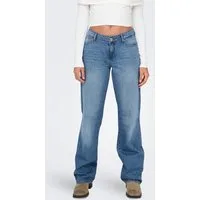 ONLY Low-rise-Jeans ONLBRITNEY LOW STRAIGHT DNM AZG OS Mittlere Waschung für einen gewaschenen und getragenen Denim-Look