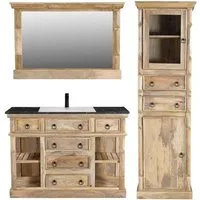 baario Waschtisch Waschtisch PAZIN Marmor, mit Unterschrank Badmöbel Vintage Landhaus Antik Design