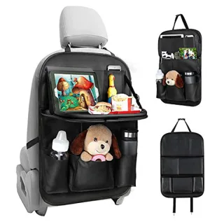 Tsumbay Foldable Car Back Seat Organizer Folding Sack Holder Multi-Pocket Tray Storage Bag