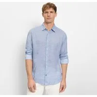 OLYMP Leinenhemd mit Minimal-Muster, aus Leinen, regular fit