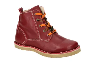 Eject 14146.014 Damen Stiefeletten Boots Rot Bordeaux Runde Form Naturgegerbt...