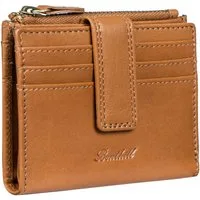 Benthill Kartenetui Kreditkartenetui Slim Portemonnaie Echt Leder Geldbörse Mini Wallet, RFID-Schutz Kartenfächer Münzfach Reißverschlussfach