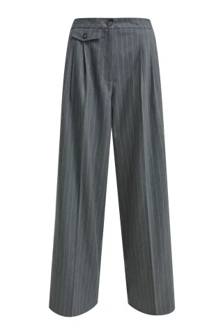Smith&Soul - Flanell Striped Pants grey melange - Gr. - S