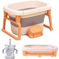 IKIDO Babybadewanne 3 in 1 Faltbare - für Kleinkinder & Kinder, (Tragbare Badewanne für Dusche, Kinder Summer Schwimmbad), Wanne mit Badewannensitz für 0-3 Jahre