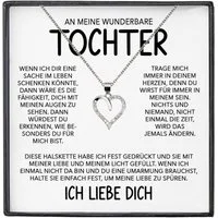 22Feels Schmuckset Wundervolle Tochter Geschenk Mädchen Frauen Schmuck Halskette Herz Abi (inkl. Geschenktasche, Karte(n), Poliertuch, Beutel), Echt-Silber 925/000, Karte Made In Germany