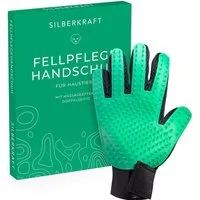 Silberkraft Fellpflegehandschuh Fellpflegehandschuh für Hunde und Katzen, Massagehandschuh, 256 Noppen, (1-tlg), Flexibel tragbar, für Lang- und Kurzhaar, waschbar & wiederverwendbar