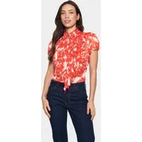 Saint Tropez Rüschenbluse LiljaSZ Crinkle SS Shirt Kunstfaser, Regular fit