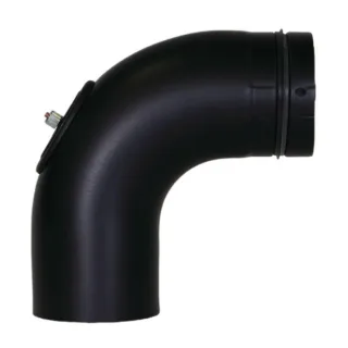 Bertrams Pelletino Bogen 10BG90RV-100S 100 x 0,6 mm, schwarz, 90°, mit Reinigungsöffnung, glatt