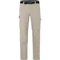Bergson Outdoorhose QUEENSLAND Doppel Zipp-Off mit T-ZIPP Herren Wanderhose, vielseitig, pflegeleicht, Kurzgrößen, hell beige
