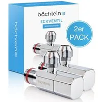 Bächlein Eckventil 2er-Set mit Schraub- oder Schnellverschluss - selbstdichtend, (2-er Set), Für Heiß- und Kaltwasser geeignet