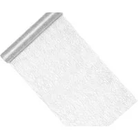 partydeco Tischläufer, Tischläufer in Netzoptik 36cm x 9m Rolle silber