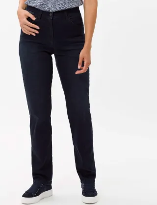 Raphaela by Brax Damen Five-Pocket-Hose Style CORRY SLASH DARK BLUE + EFFEKT, denim dunkelblau, Gr. 36