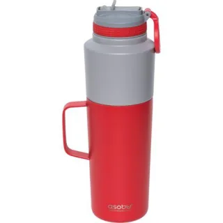 Asobu Twin Pack Bottle with Mug Rot, 0.9 L + 0.6 L