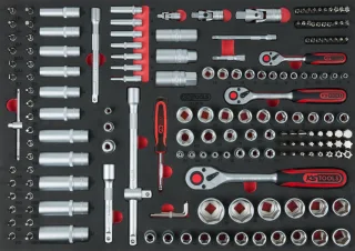 KS Tools 1/4"+3/8"+1/2" Steckschlüssel-Satz, 179-tlg in 1/1 Systemeinlage - 711.0179