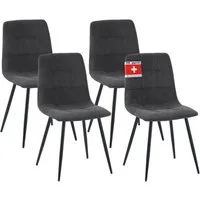 Albatros International Esszimmerstuhl Esszimmer Stühle 4 er Set BORA, Stuhl Stühle Esszimmerstühle, Küche (4er Set Anthrazit Cord Bezug), Küchenstuhl Küchenstühle Essstühle für den Esstisch Ess Stühle