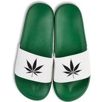 Youth Designz Cannabis Weed Unisex Badelatschen Flip Flops Badeschuh mit lustigen Logo für Damen und Herren