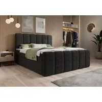 thematys Boxbett mit Bettkasten 140x200–200x200 cm – Velours oder Bouclé Bezug – (Polsterbett Bonnellfederkern Matratze H3 + Gratis 3cm Topper, Boxbett - Luxus Doppelbett mit Stauraum)