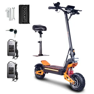 [EU DIRECT] TOURSOR X5-52 Electric Scooter w/Seat 52V 25AH Battery 52V 2500W*2 Dual Motor Recommended Top Speed 25KM/H 1