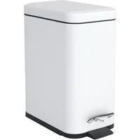 relaxdays Kosmetikeimer Bad Mülleimer 5 l Softclose, weiß