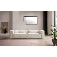 LeGer Home by Lena Gercke 3-Sitzer PIARA, Couch mit Kedernaht, Sofa in Cord, Leinenoptik o. Strukturstoff, schwarze Füße, bequemer Sitzkomfort