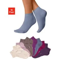 H.I.S Kurzsocken Damen Sport Basic Socken, Laufsocken ohne Frottee (Packung, 10-Paar, Großpackung) mit verstärkter Ferse und Spitze
