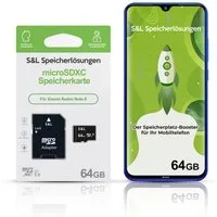 Tec-Expert microSD Karte S&L für Xiaomi Redmi Note 8 Speicherkarte (64 GB, Class 10, microSDXC)