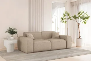 Sofa Designersofa CELES PREMIUM 2-Sitzer in Stoff Artico Beige