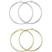 Aniston JEWELRY & WATCHES Creolen-Set Multipack Schmuck Geschenk Edelstahl Ohrschmuck Ohrringe (Set, 4-tlg), Made in Germany