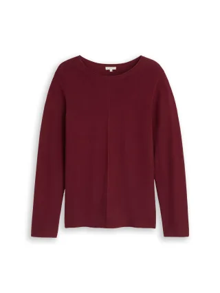 Tom Tailor - Plus Size - Strickpullover aus Baumwolle preppy plum - Gr. - 50