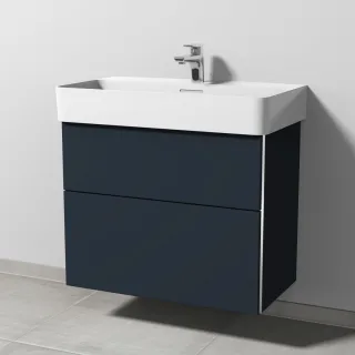 Sanipa 3way Waschtischunterbau zu Laufen VAL Waschtisch mit 2 Auszügen, Marine-Matt BP8231R